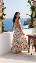 Load image into Gallery viewer, Anthurium Rose Maxi Dress full back view