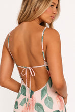 Load image into Gallery viewer, Anthurium Rose Maxi Dress adjustable tie-back detail
