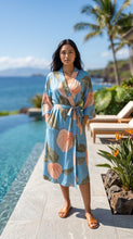 Load image into Gallery viewer, Isla Botanica blue kaftan wrap front view
